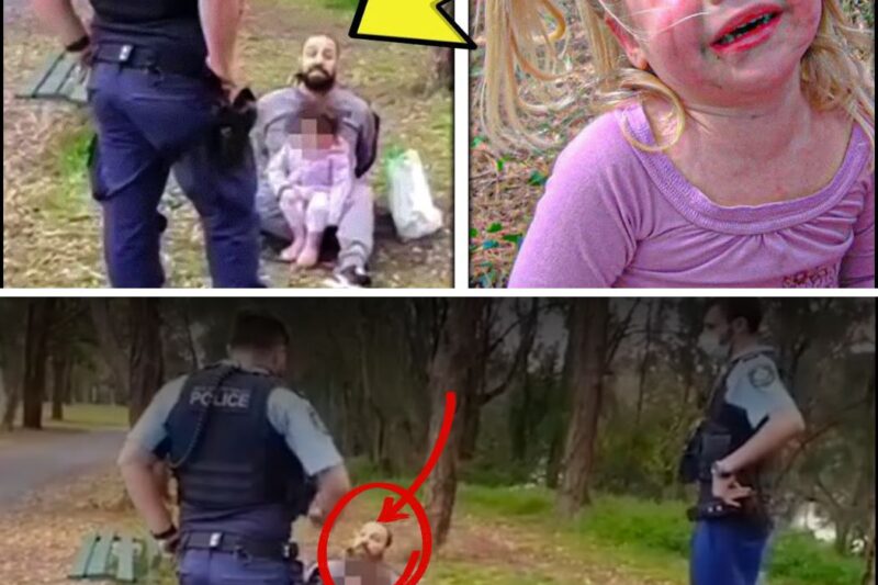 Barefoot 2 Yo girl walks towards police with hands up during dad’s arrest