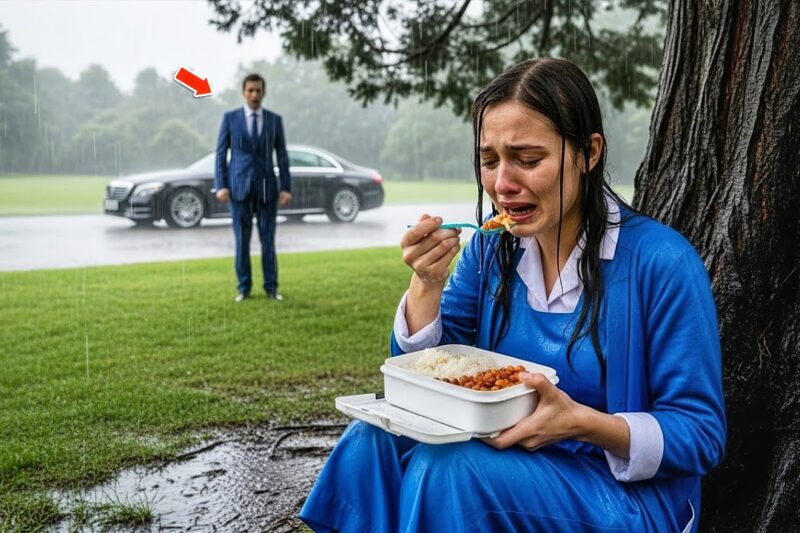 Billionaire Sees His Maid Eating in the Rain – What He Learns Will Break Your Heart