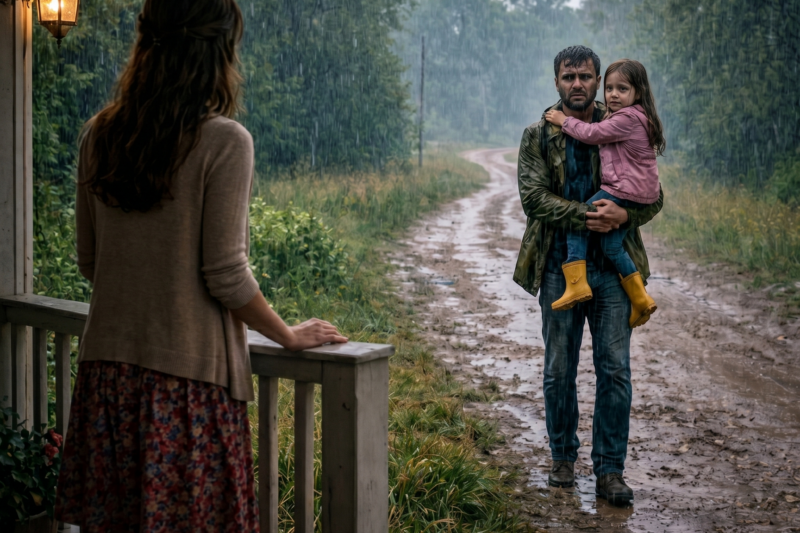 A Young Widow Took In a Man and His Daughter During the Rain… And Never Imagined What Would Happen Next