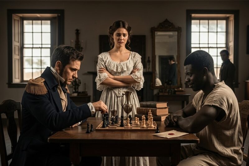 The Baron wagered his daughter’s virginity with the slave and lost…