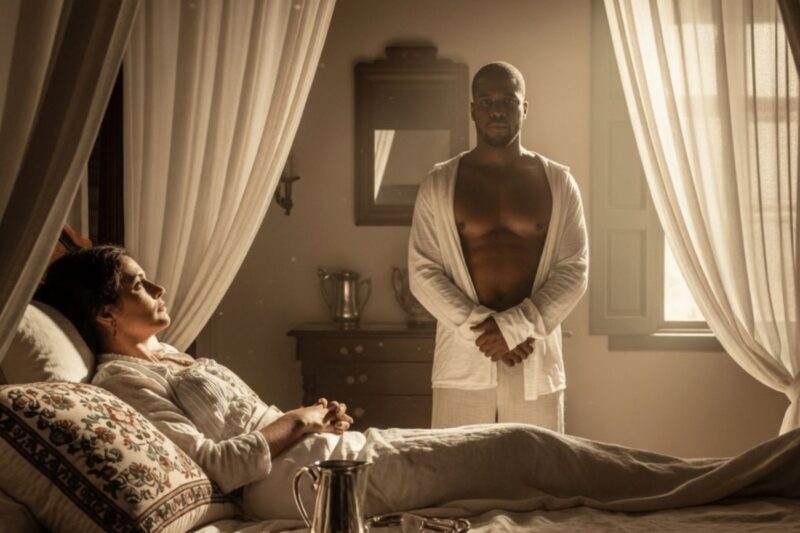 The Mistress Ordered the Slave to Undress Just to Serve Her Breakfast in Bed.
