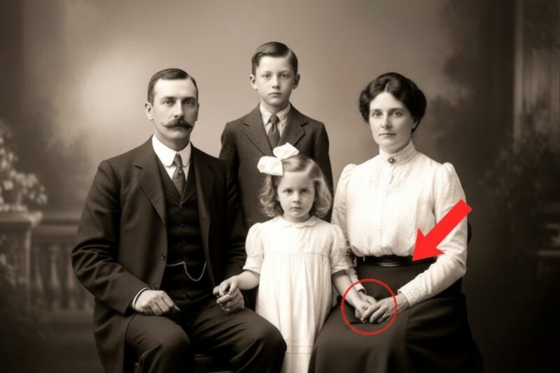 This 1914 Studio Photo Seems Harmless — Until You Notice What the Mother Hides in Her Hand