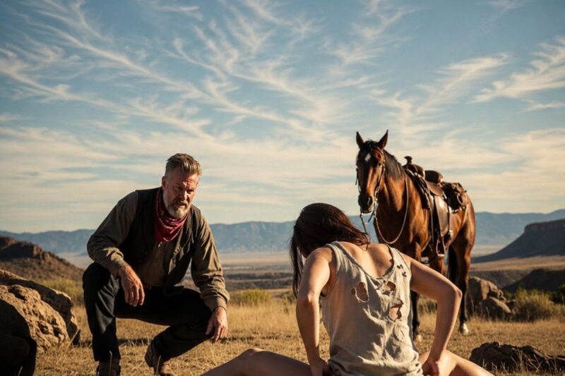 “I need the warmth of a man…,” the two gigantic Apache girls said to the lone farmer.