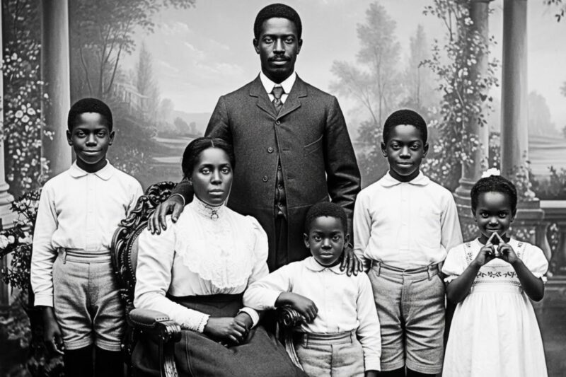 It was just a family photo – but take a closer look at the hand of one of the children.